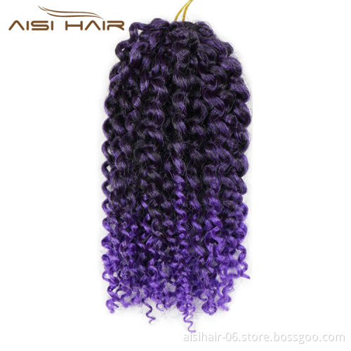 Aisi Hair Curly Crochet Marley Braid Hair Ombre Braiding Hair Extensions Synthetic Crochet Braids for Black Women